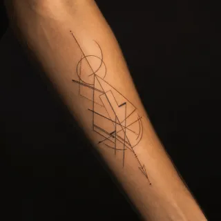 A generated tattoo direction previewed on a real forearm photo
