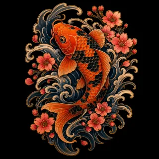Real Japanese-style tattoo direction generated in the MyInk studio