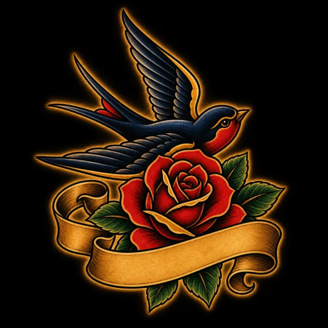 Traditional tattoo design generated by the MyInk AI tattoo generator